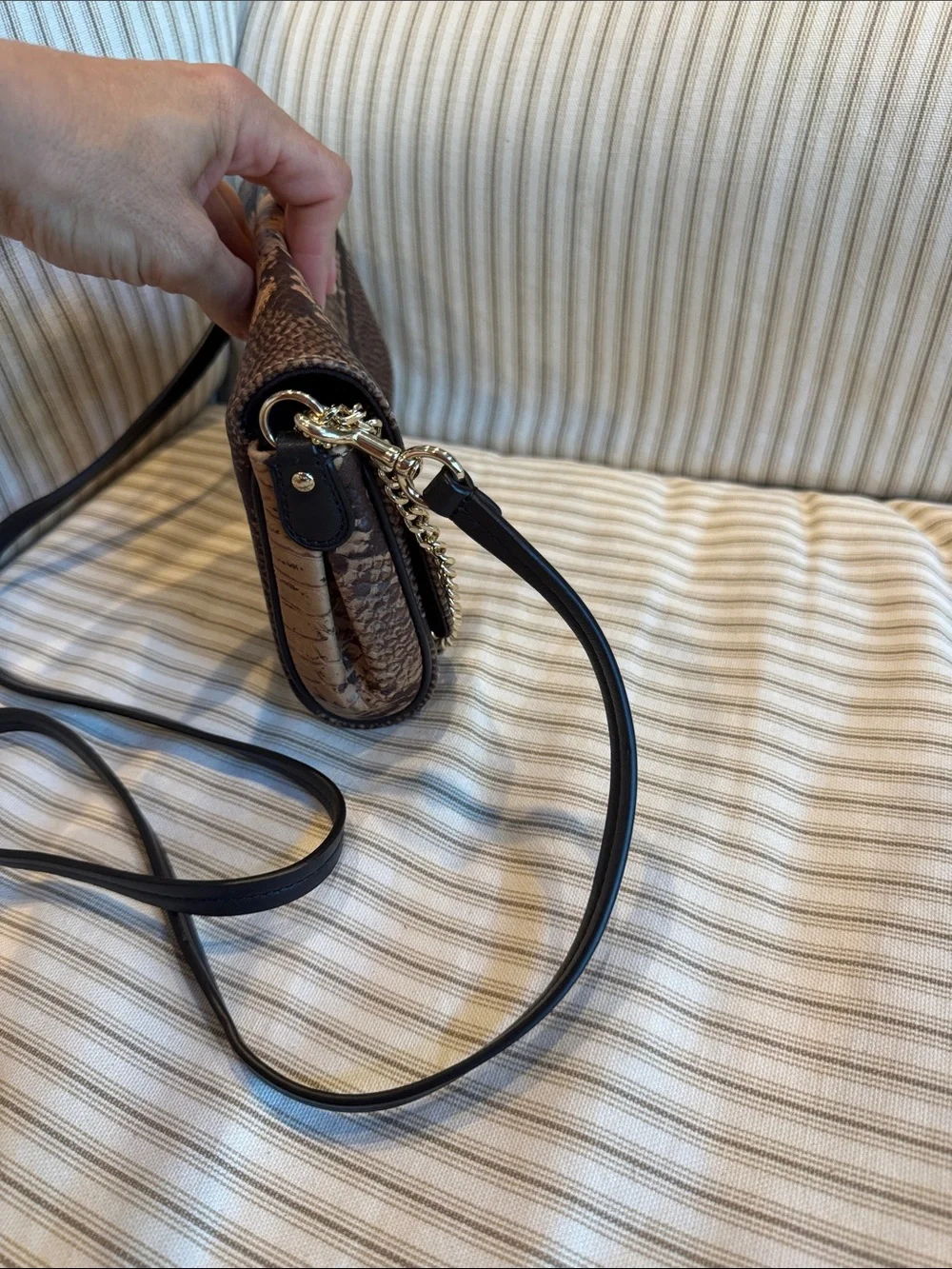 Coach Snake Embossed Leather Mini Ruby Turnlock Crossbody bag with hangtag